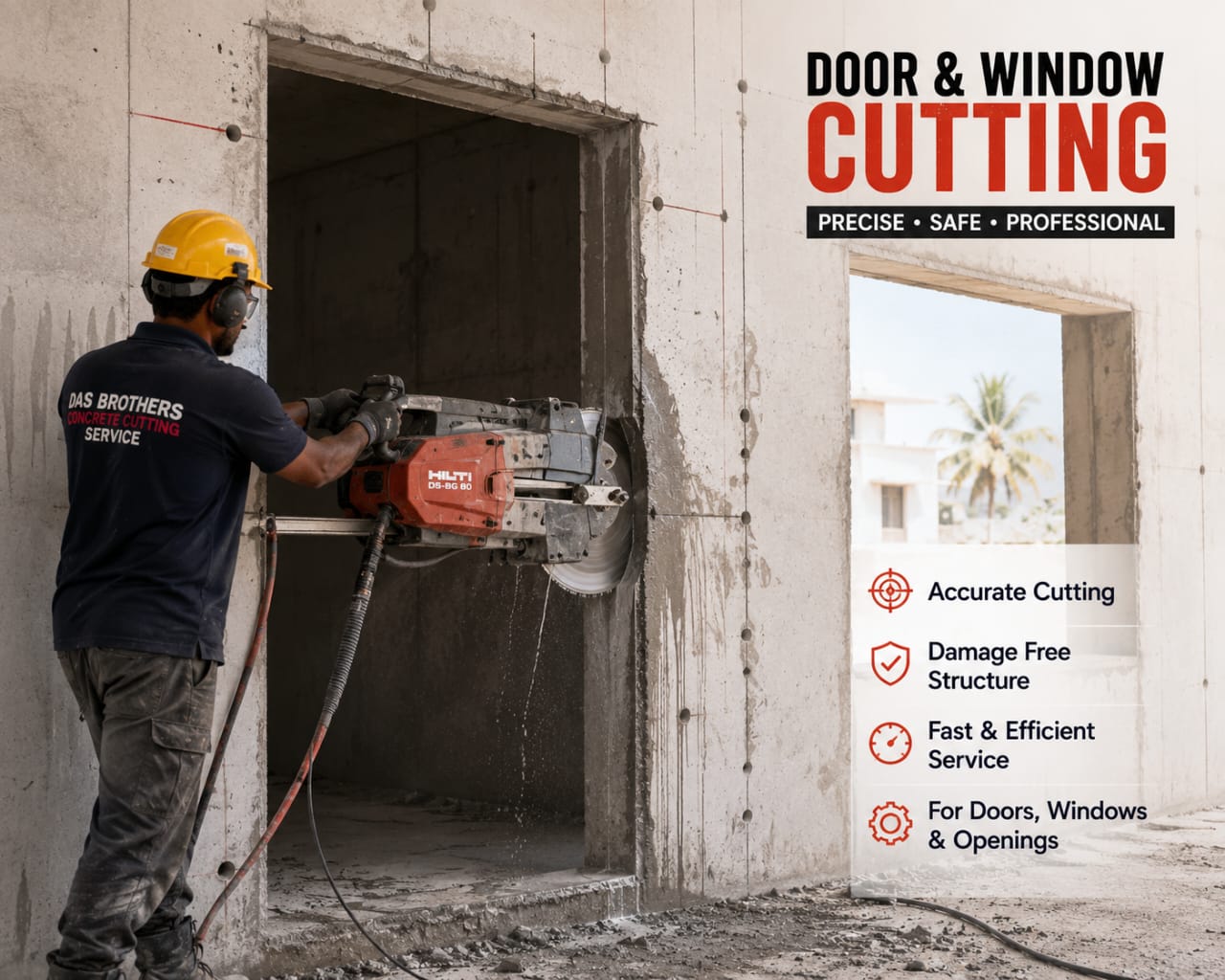 Door & Window Cutting Services | Precision Concrete Cutting for Safe Structural Openings